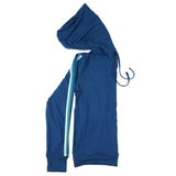 Women's Lightweight Accent Stripes Sweat Shirt Varsity Hoodie