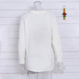 Women's Long Sleeve Crewneck Cute Heart Knitted Sweaters