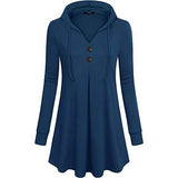 Women's Long Sleeve Hooded Tunic Tops