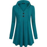 Women's Long Sleeve Hooded Tunic Tops