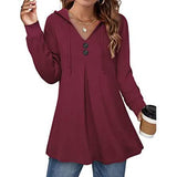 Women's Long Sleeve Hooded Tunic Tops