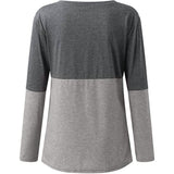 Women's Long Sleeve V Neck Loose Basic Shirt