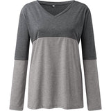 Women's Long Sleeve V Neck Loose Basic Shirt