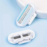 Women's Manual Hair Removal Tool, 1 Handle + 8 Blades, 3-layer Stainless Steel Blades, Non Slip Handle