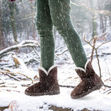 Womens Mid-Calf Winter Shoes with Anti Slip Rubber Base Bowknot
