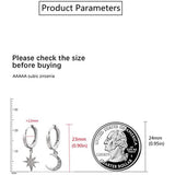 Women's Moon Star Pendant Small Hoop Earrings