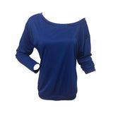 Women's New Fashion Style One Shoulder Soft Long Sleeve Top