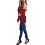 Women's Off-Shoulder Long-Sleeved Top