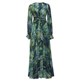 Women's Plus Size A Line Dress Floral V Neck Print Lantern Sleeve