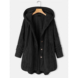 Women's Plus Size Coat Button Pocket