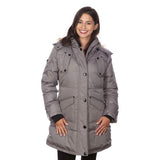 Women's Puffy Coat with Large Pockets and Faux Fur Hood
