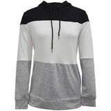 Women's Pullover Long Sleeve Fall Hoodies Color Block Tunics Loose Casual Sweatshirts