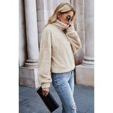 Women's Pullover Plain Quarter Zip Sweatshirt