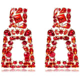 Women's Rhinestone Rectangle Drop Earrings