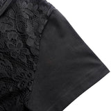 Women's Short Sleeve Back Lace Top Blouse
