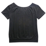Women's Short Sleeve Back Lace Top Blouse