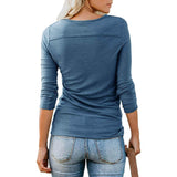 Women's Short/Long Sleeve Henley Button up T Shirt Casual Basic Tops Blouse