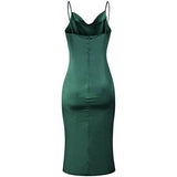 Women's Sleeveless Spaghetti Strap Satin Dress