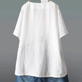Women's Solid Half Sleeve V Neck Shirt Top