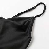 Women's Spaghetti Strap V-Neck Satin Suspender
