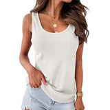 Women's Tank Top Plain Sleeveless Casual Basic U Neck Regular Cotton