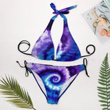 Women's Tie Dye Bikini Swimsuits Triangle String Bikini Sets Two Piece Bathing Suits