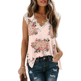 Women's V Neck Lace Tank Top - Assorted Styles
