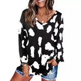 Women's V-Neck Leopard Print Inspired Top