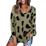 Women's V-Neck Leopard Print Inspired Top