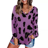 Women's V-Neck Leopard Print Inspired Top