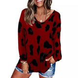 Women's V-Neck Leopard Print Inspired Top