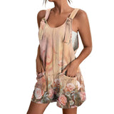 Womens V-Neck Strap Pocket Jumpsuit