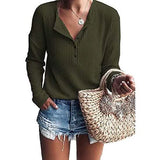 Women's Waffle Knit Tunic Tops Loose Long Sleeve