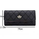 Womens Wallets Purses Plaid PU Leather Long Wallet Hasp Phone Bag