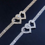 Women's White Ankle Bracelet Chandelier Heart
