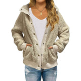 Womens Winter Sherpa Fleece Button Jacket Coat