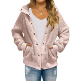 Womens Winter Sherpa Fleece Button Jacket Coat