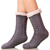 Women's Winter Super Soft Warm Cozy Fuzzy Fleece-Lined with Grippers Slipper Socks
