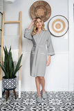 Knee-Length Waffle Kimono Robe for Women