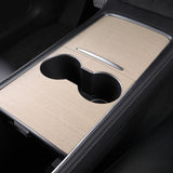 Wood Center Console Wrap for Model 3/Y | Open-Grain Match | Scratch Protection