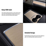Wood Center Console Wrap for Model 3/Y | Open-Grain Match | Scratch Protection
