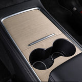 Wood Center Console Wrap for Model 3/Y | Open-Grain Match | Scratch Protection