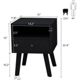 Wood Nightstand with Drawer