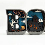Wooden 3D Halloween Letter Shaped LED Light