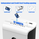 Woolsche Paper Shredder, P-4 Security Level,12-Sheet Cross Cut with 4.76-Gallon Pull Out Bin, Shred Paper and Credit Card/CD for Office Use