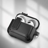 X-Armor for Airpods 3rd Generation Case with Locking Lid | Protective Carrying Pod with Carabiner Keychain (Airpods Gen 3)