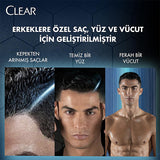Clear Men 3-in-1 Menthol Refreshing Shampoo, Shower & Face Wash: Combat Dandruff, Cleanse & Invigorate - All In One.