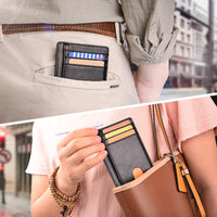 Leather Slim Wallet Credit Card Holder RFID Blocking Pocket ID Money USA