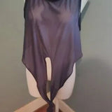 Fabletics women's Marissa Tie Up/Black Pewter Tank Size L