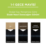Palette Natural Hair Dye - Gece Mavisi (Night Blue) Permanent Hair Color with Natural Ingredients